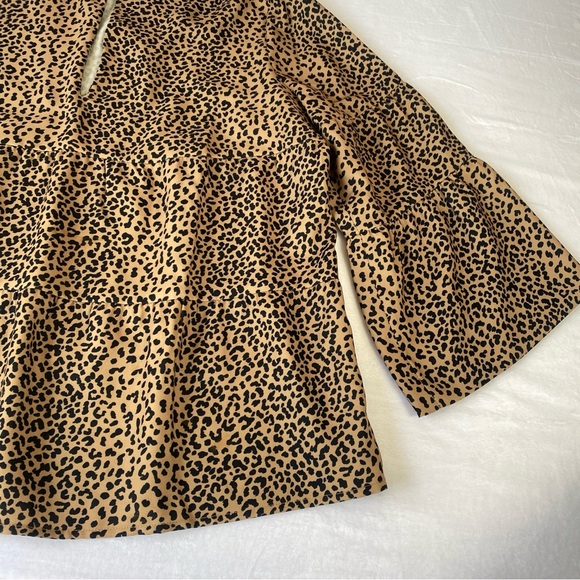 Tuckernuck Leopard Edith Blouse XXL Tiered Long Sleeve Plus Size - Picture 10 of 11